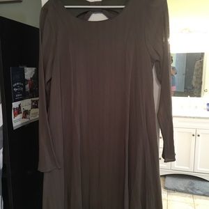 Olive green shift dress